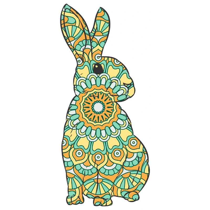Mandala Rabbit Geometric Pattern Art