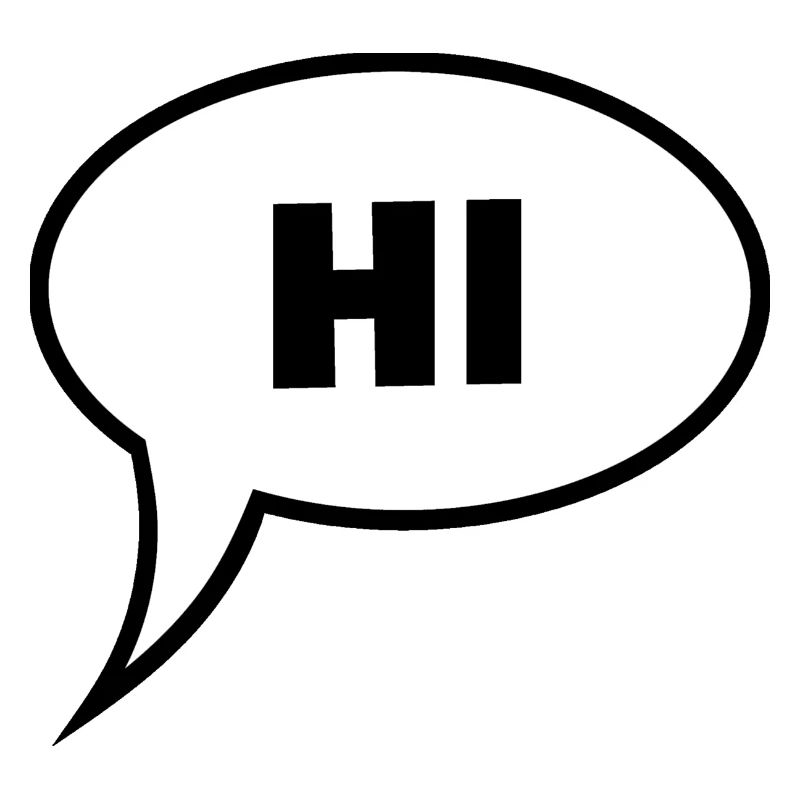 Hi Hello Servus Grüße in einer Sprechblase