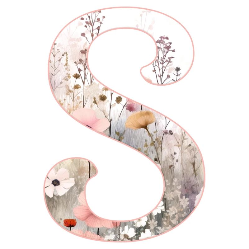 Personalizable Monogram S Floral Pattern