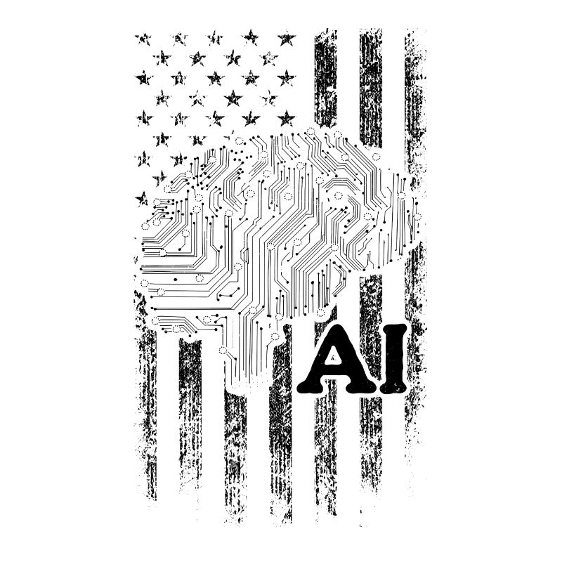 AI US Flag Artificial Intelligence Technology