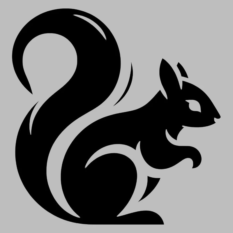 Minimalist Squirrel Silhouette