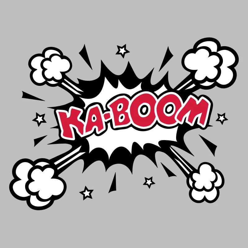KABOOM, comique, bouffon, ballon, explosion,étoile