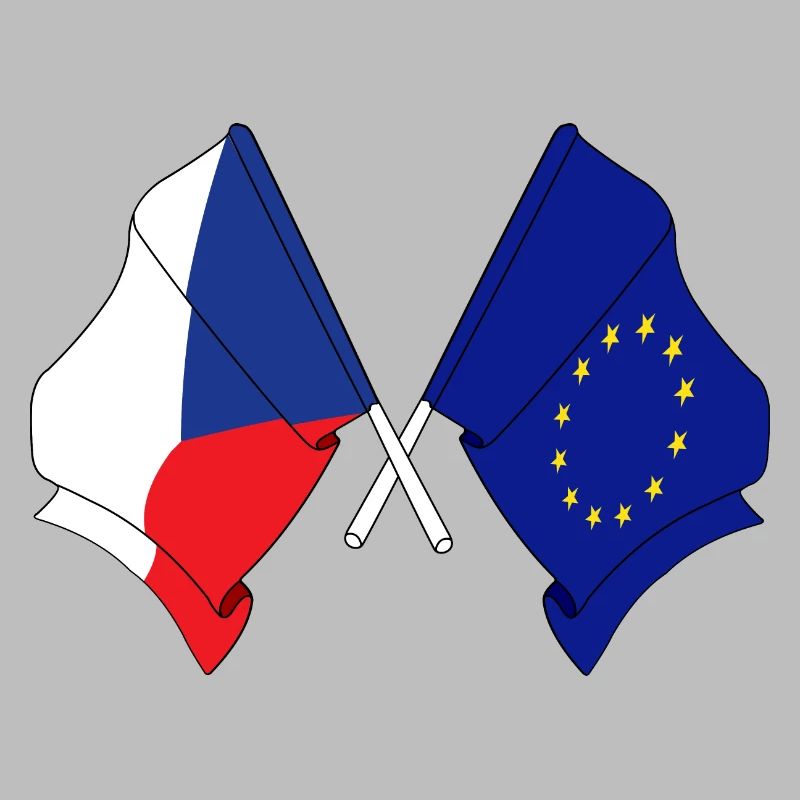 Drapeau de la République tchèque, drapeau de l’Europe