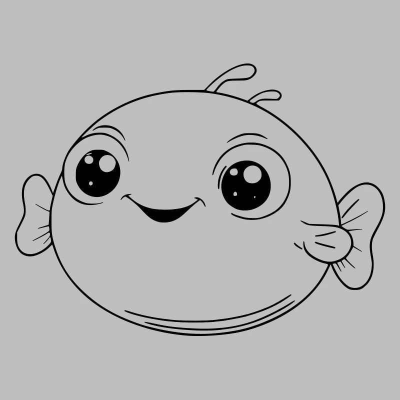 mignon poisson-globe comme illustration vectorielle