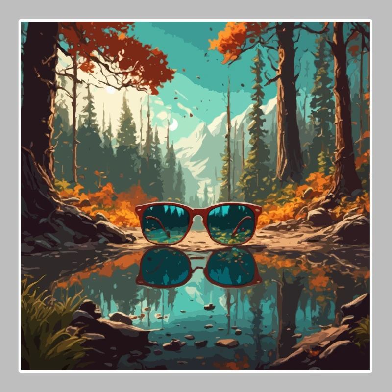 Sunglasses / Reflection / Forest / Reflection