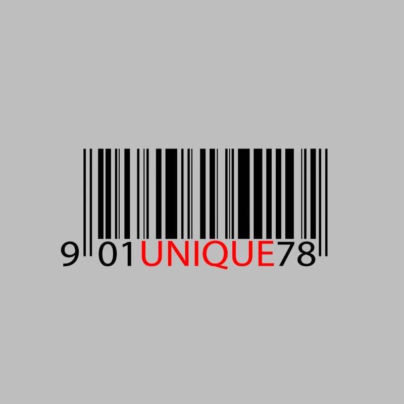 Code-barres de texte rouge unique