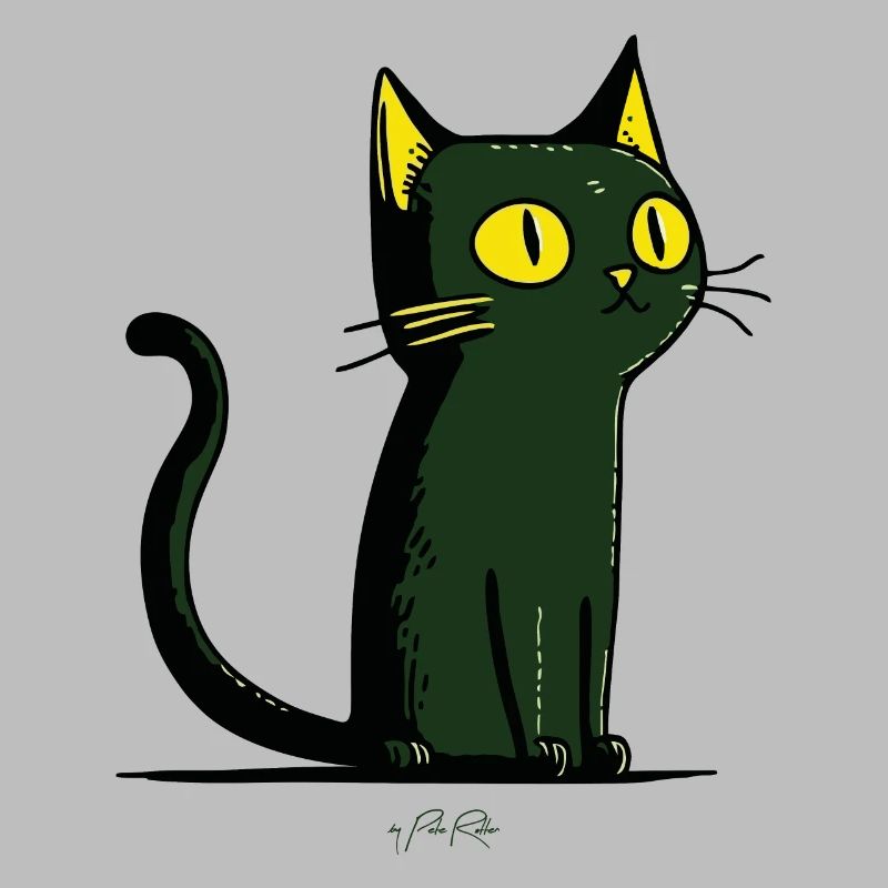 Chat de dessin animé vert