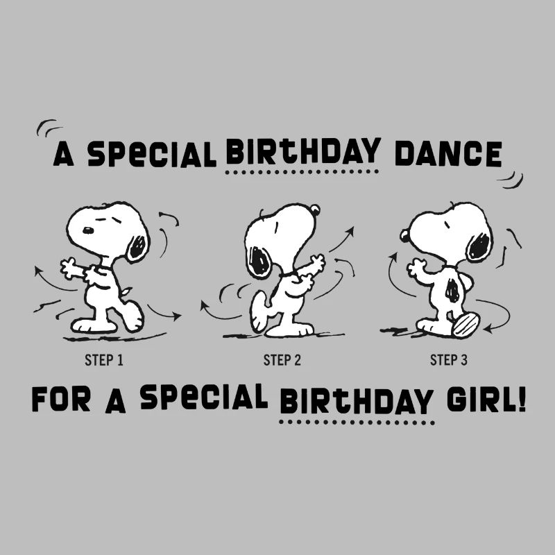 Peanuts Design Snoopy Geburtstagstanz Mädchen