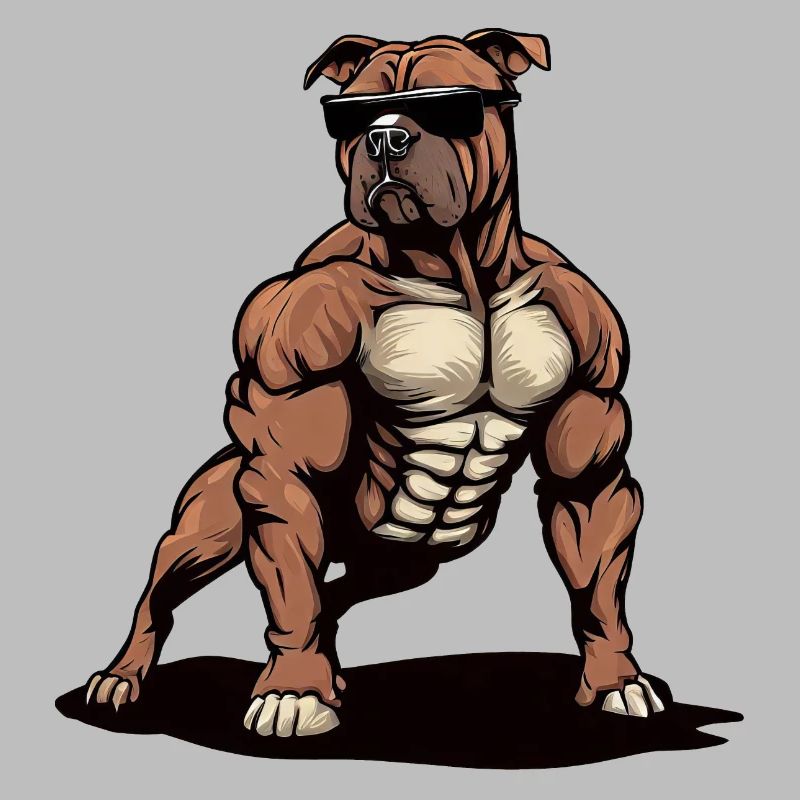 Pitbull Der Bodybuilder