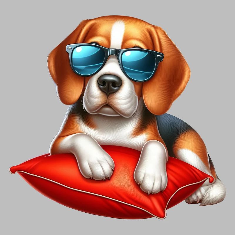 Beagle Das Model mit Sonnenbrille