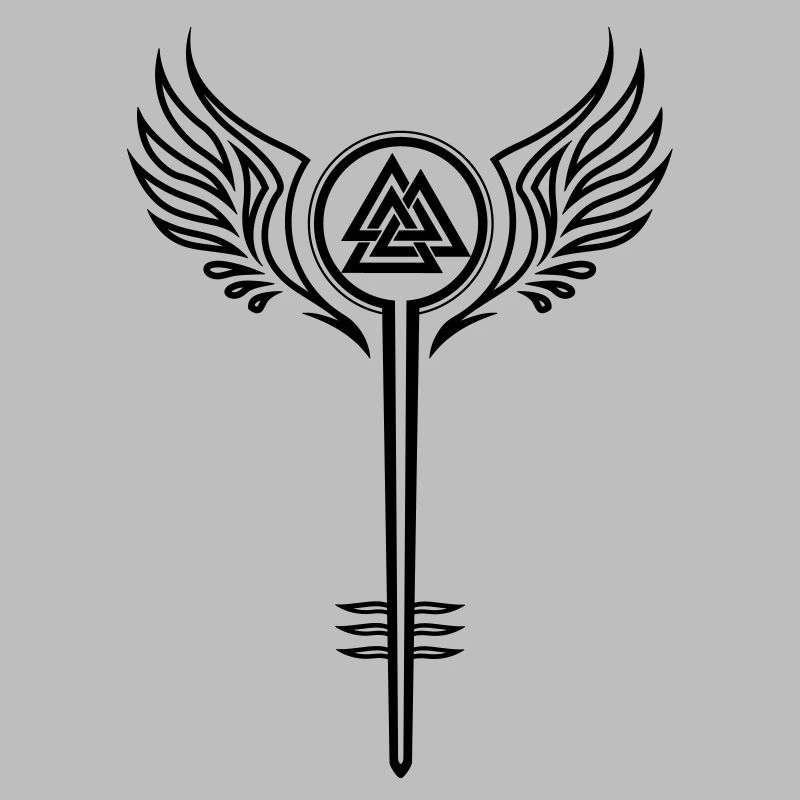 Walküre mit Valknut Wikinger Symbol
