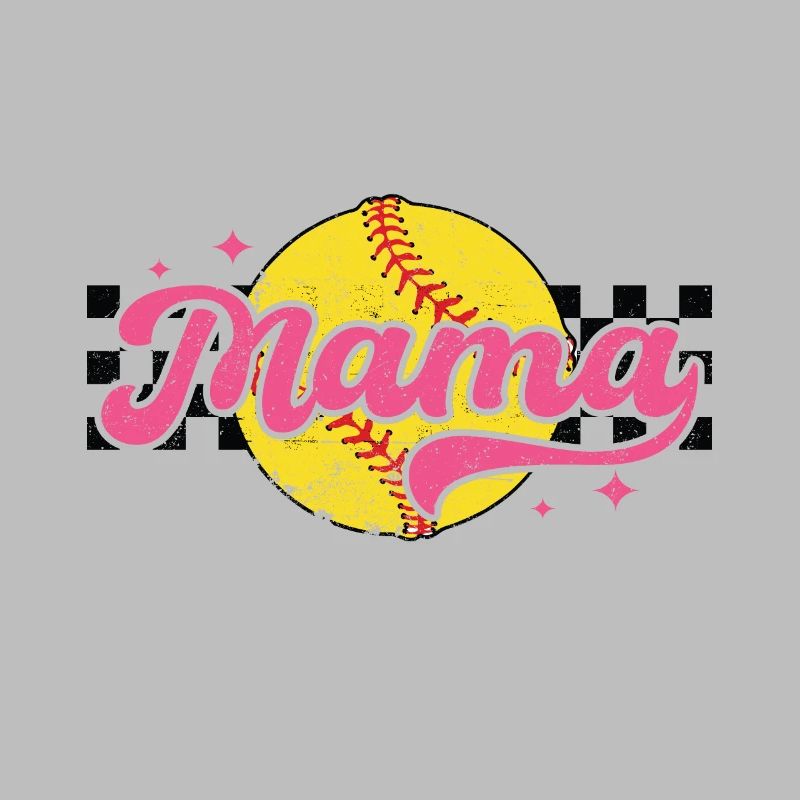 Karierter Softballl Mama Muttertag