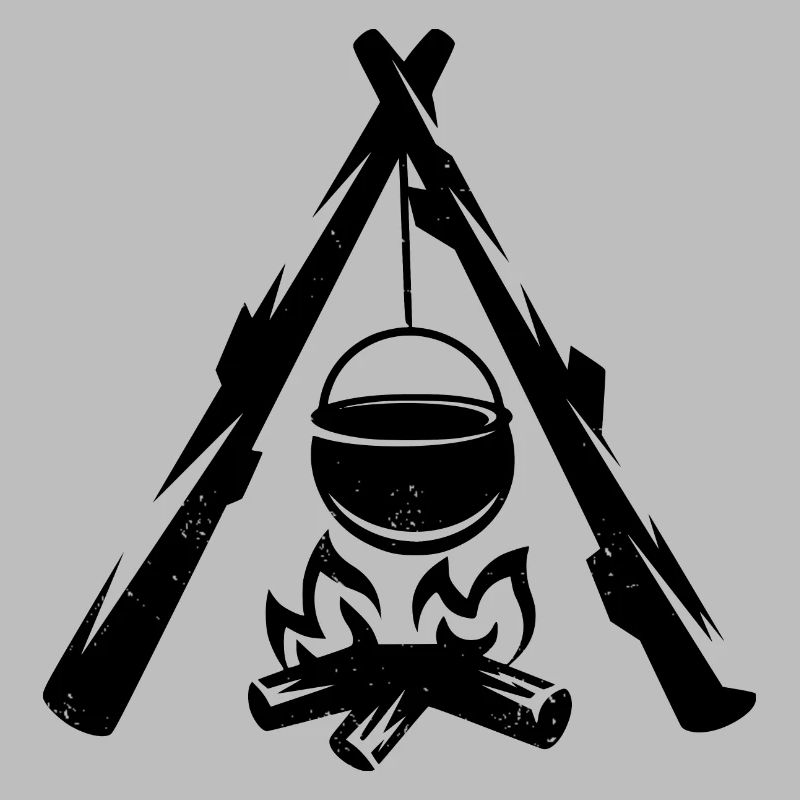 Feu de camp et marmite