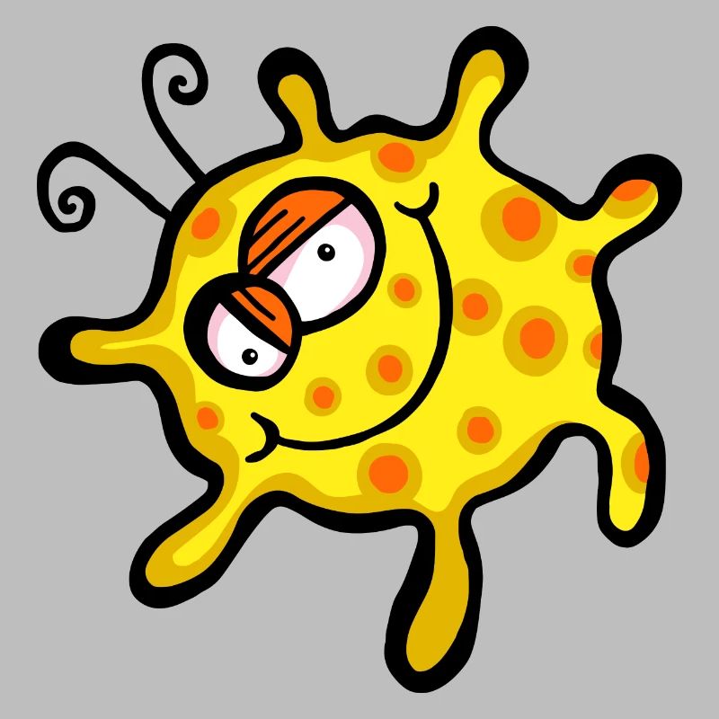 Happy Microscopic Virus Pathogen