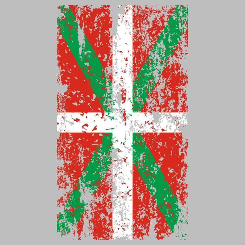 Drapeau Pays Basque usé. Ikurriña.