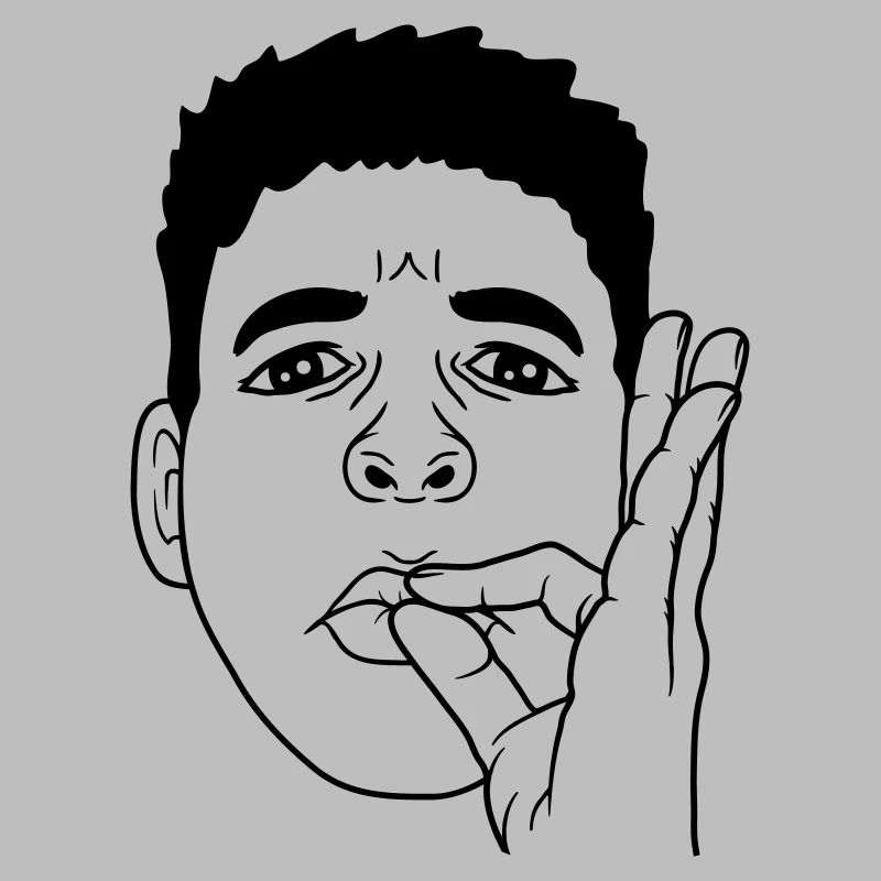 Visage Bouche Baiser Geste de la Main