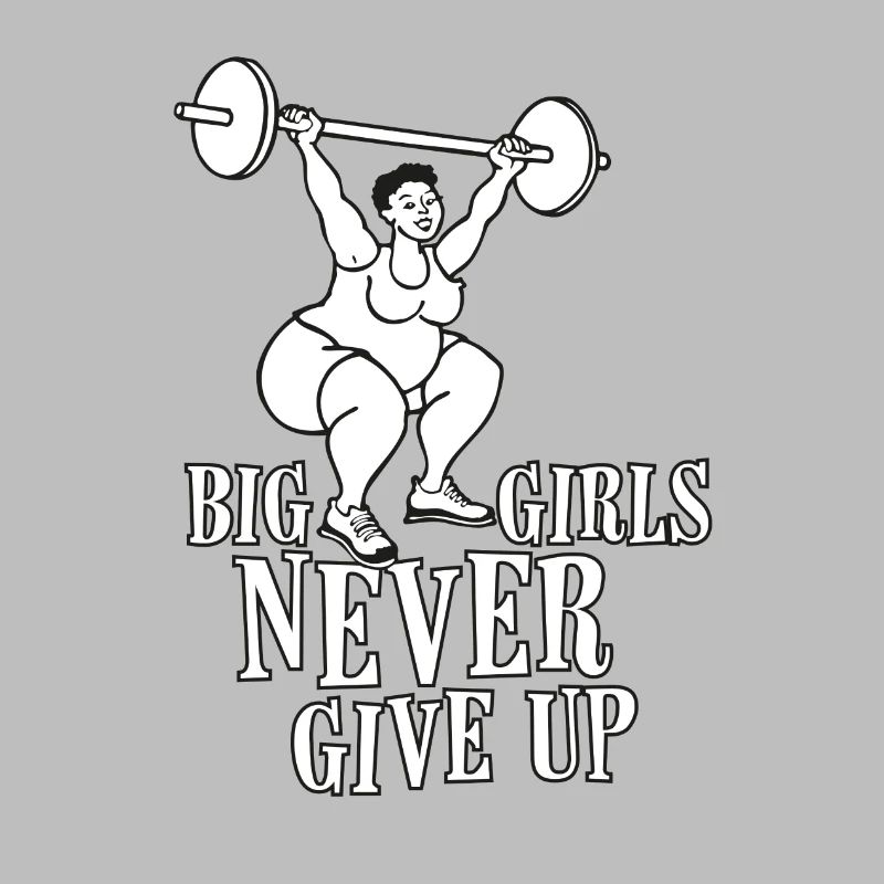 Dicke Dame beim Squat mit Spruch