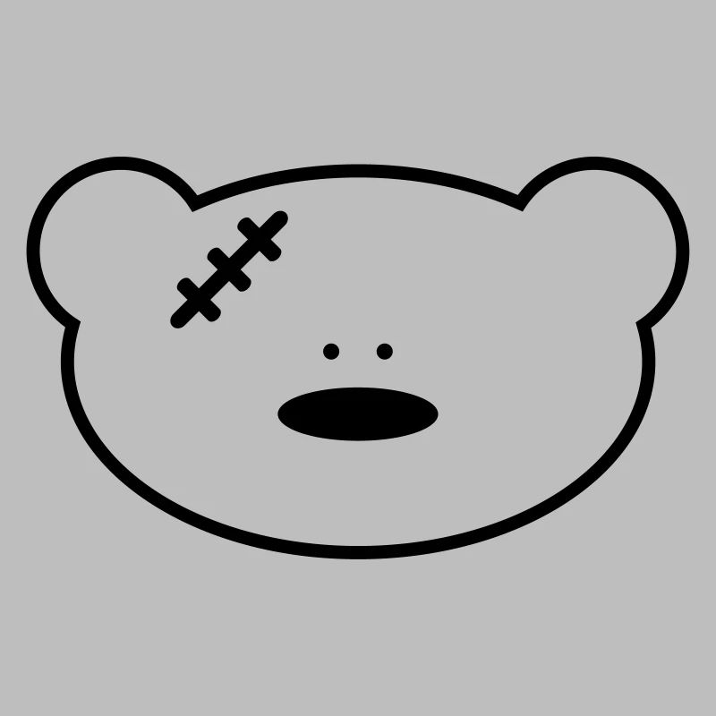 Funny teddy bear with scar