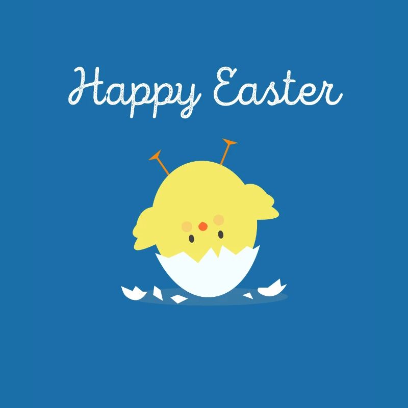 Happy Easter Happy Easter chick with eggshell