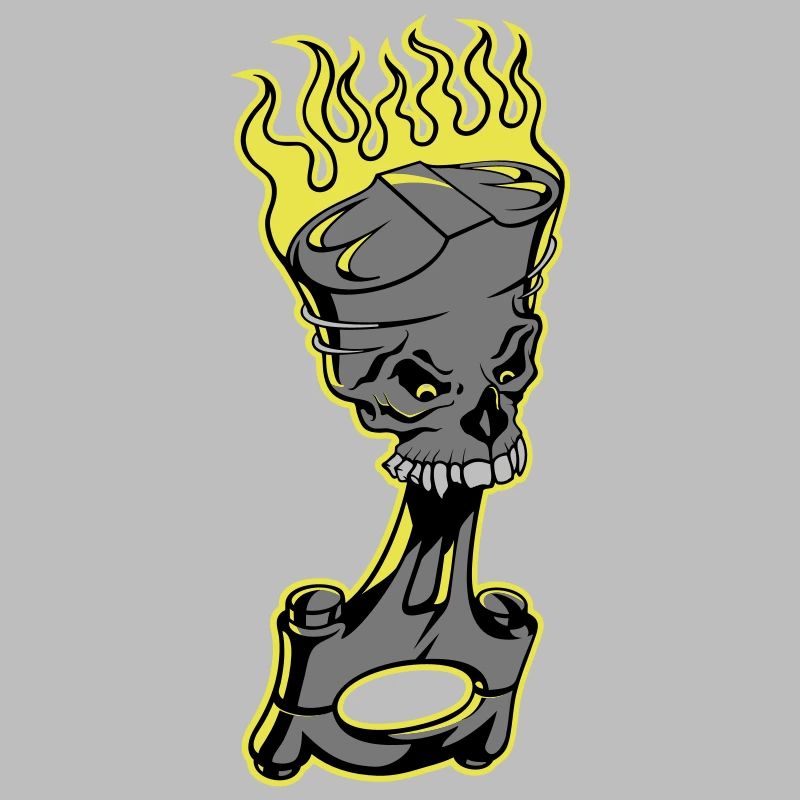 Piston - Piston brûlant avec crâne de mort