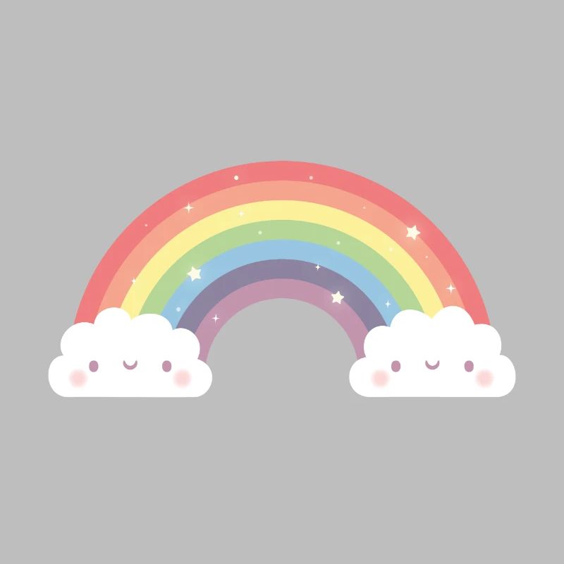 Cute Clouds and Rainbow