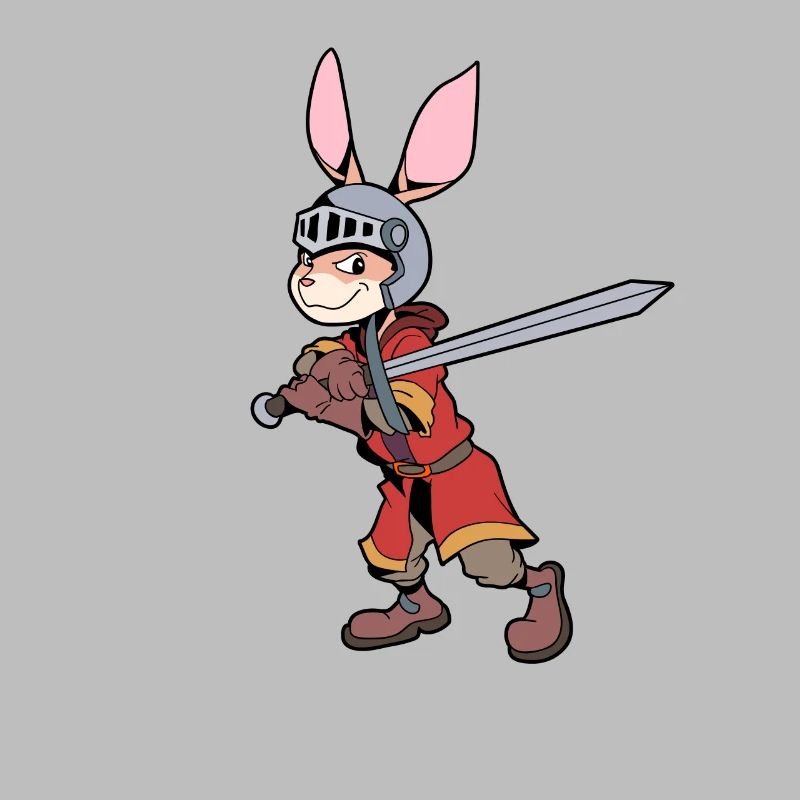 In Armor with Longsword - Rabbit