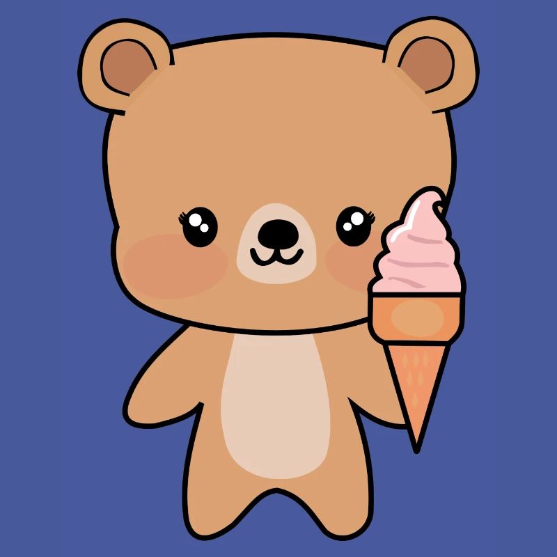 Süßer Teddy mit Eis