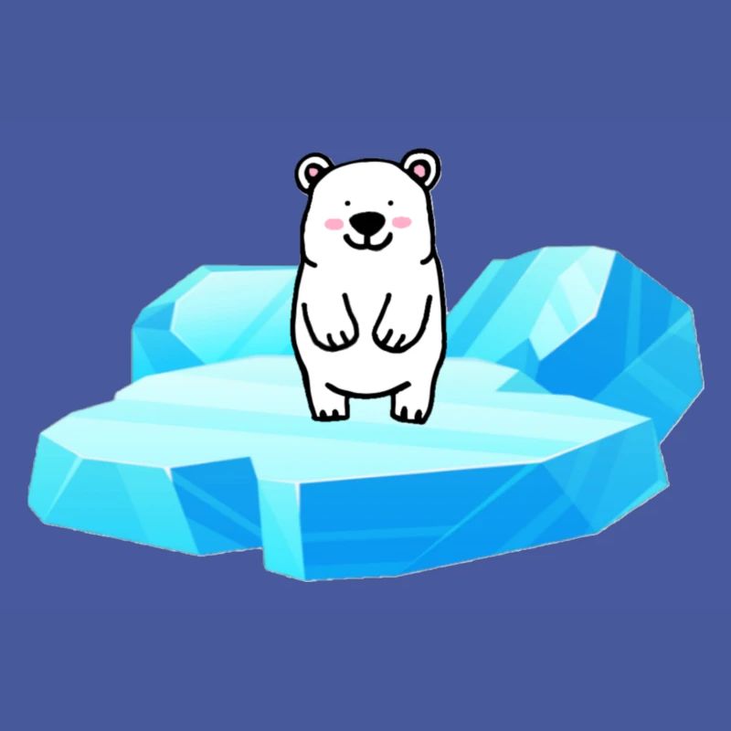 Süsser kleiner Eisbär auf einer Eisscholle