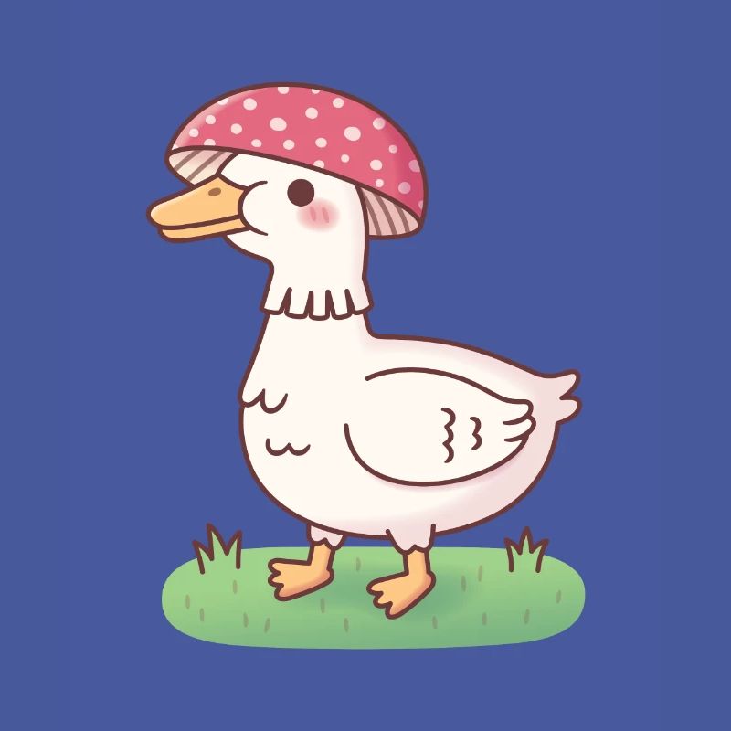 Cute Toadstool Mushroom Duck
