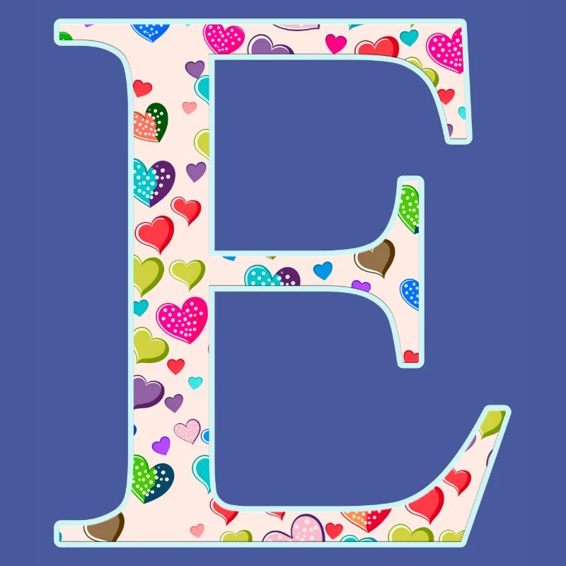 Personalisierbar Monogramm E Herzmuster