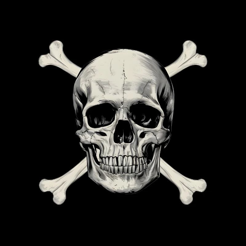 Drapeau pirate Crâne avec des os