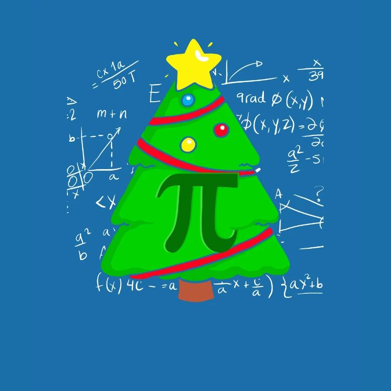 Pi Math Arbre de Noël Mathématicien Mathématiques