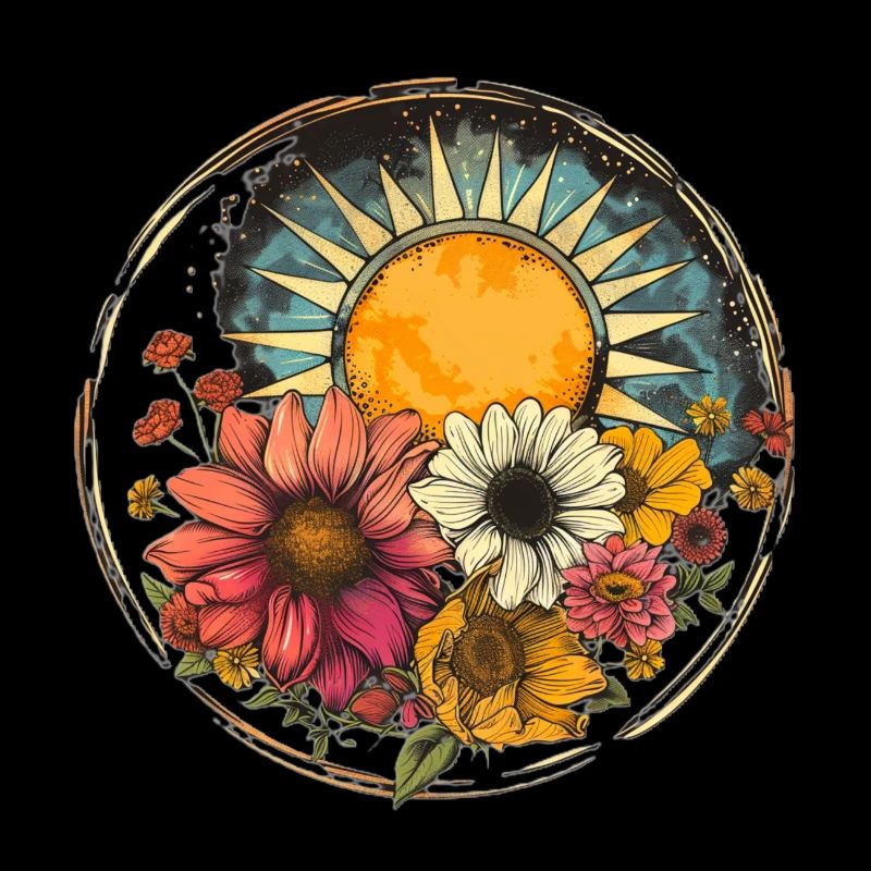 Soleil avec des fleurs
