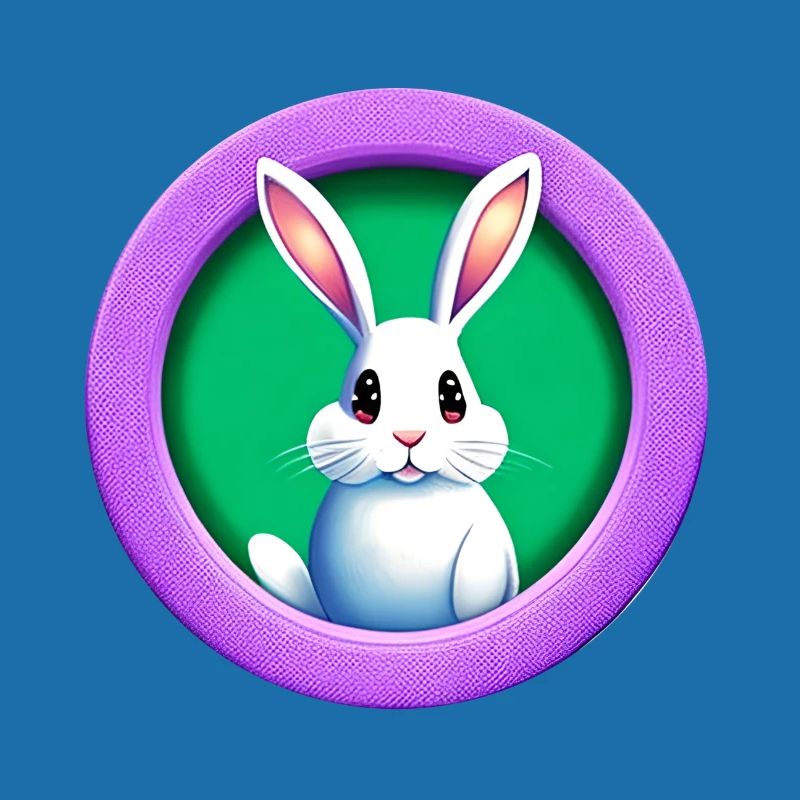 Purple Circle Easter Bunny