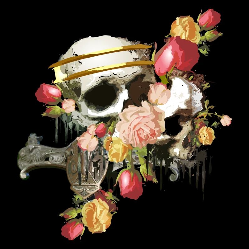 Crâne avec des fleurs
