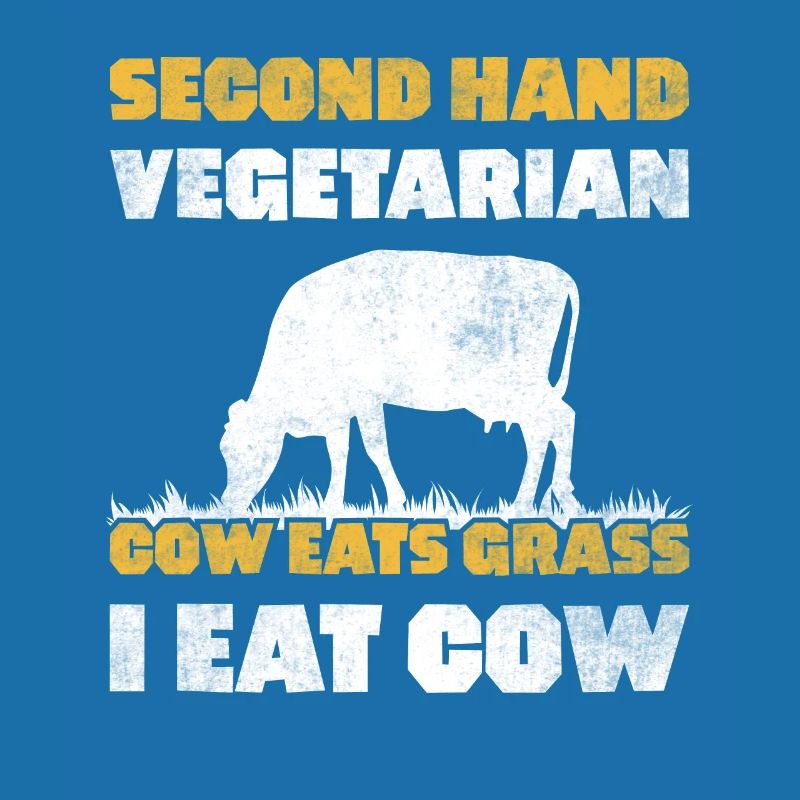 Second Hand Vegetarian Cow Eats Grass