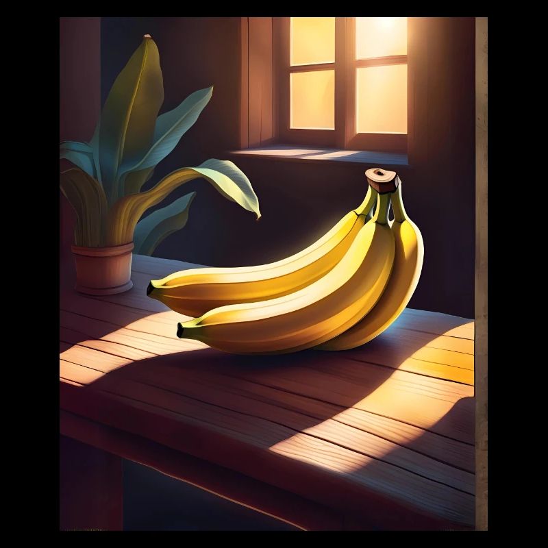 Tasty bananas on a table