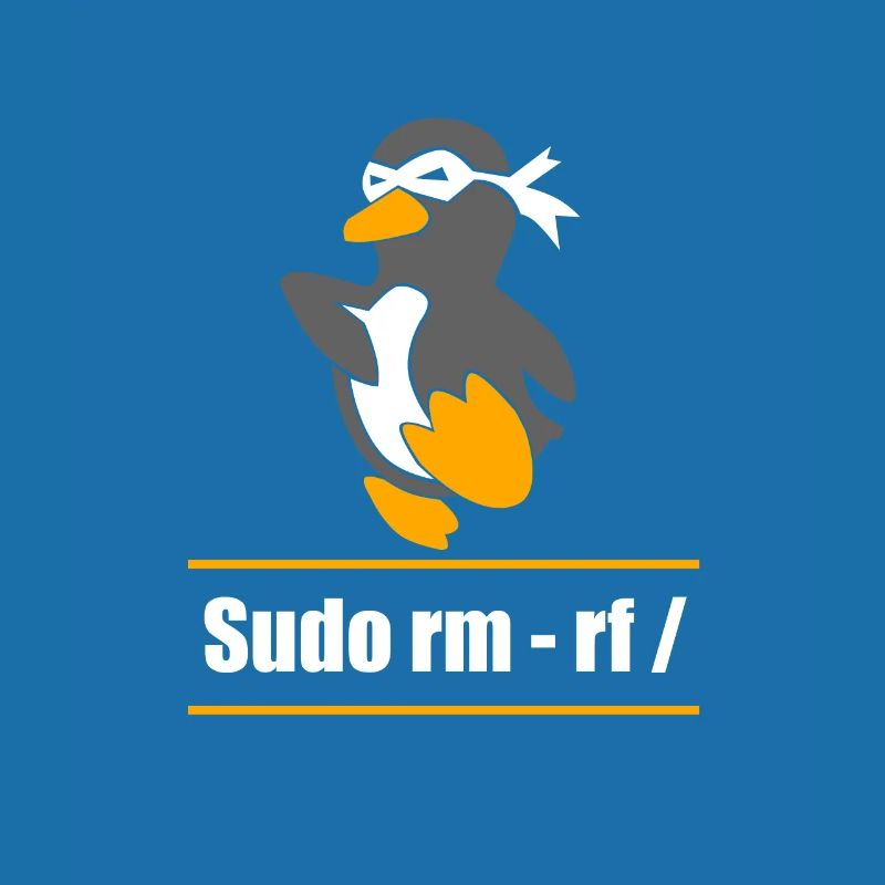 Tux Linux Penguin Sudo Rm Rf Geek Hacker