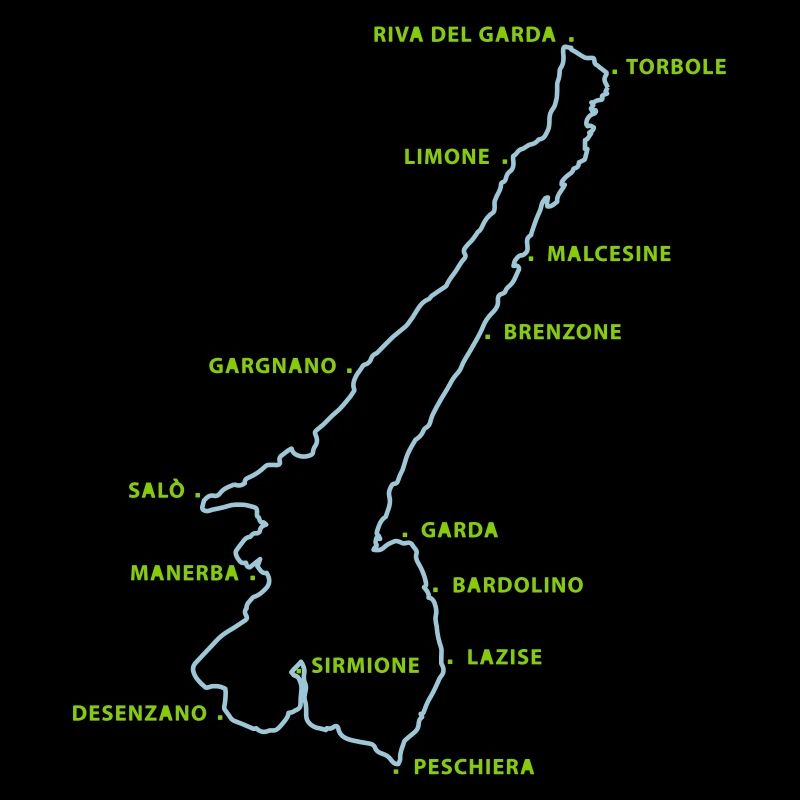 Lac de Garde avec des endroits - Lac de Garde
