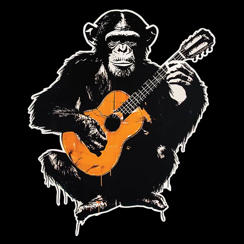 Chimp with guitar