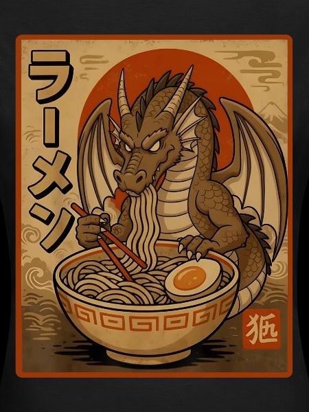 Retro-Drache Ramen-Design