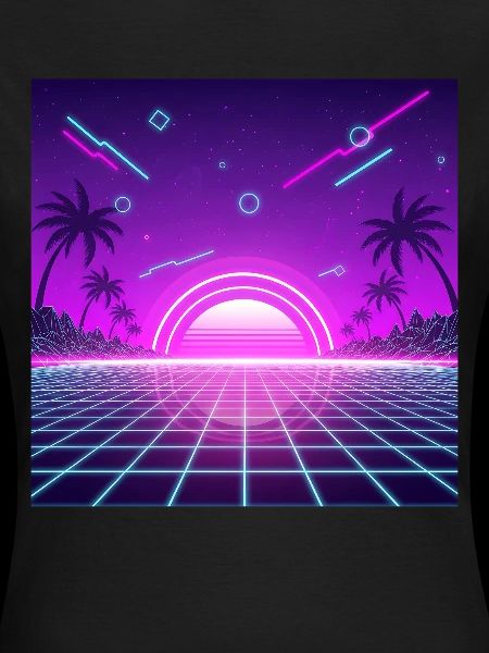 Neon Retro Sunset Grid