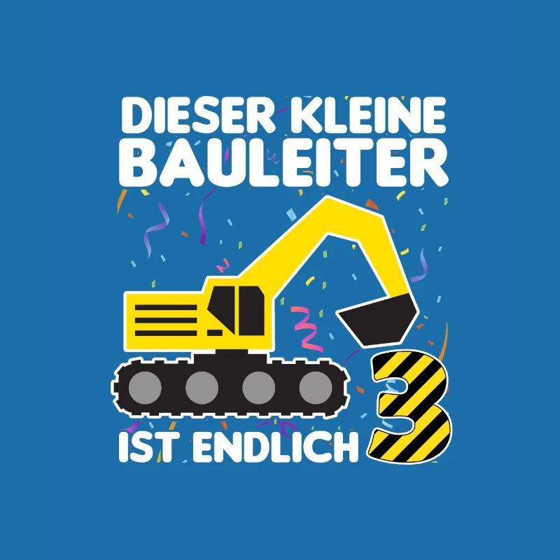 Bauleiter Bagger Geschenk 3. Geburtstag
