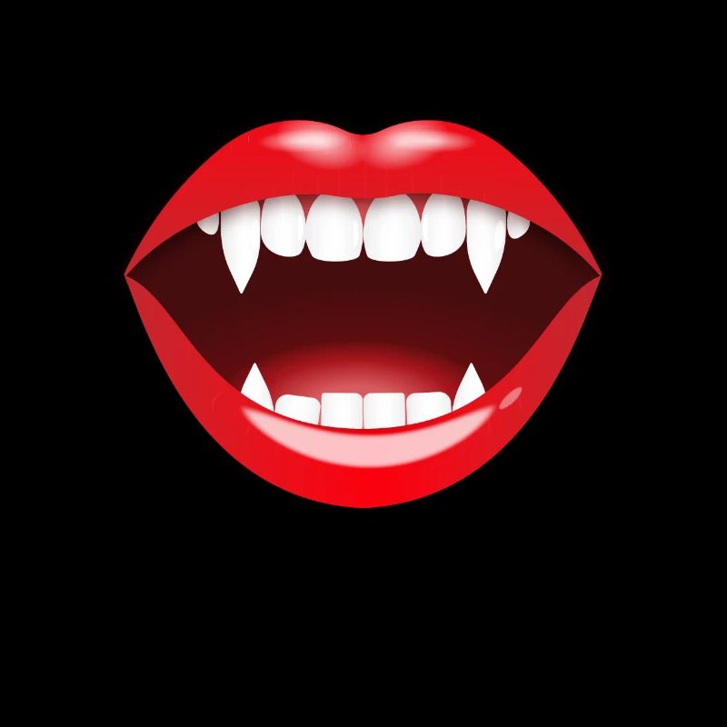 Vampire Halloween funny red lips sharp teeth