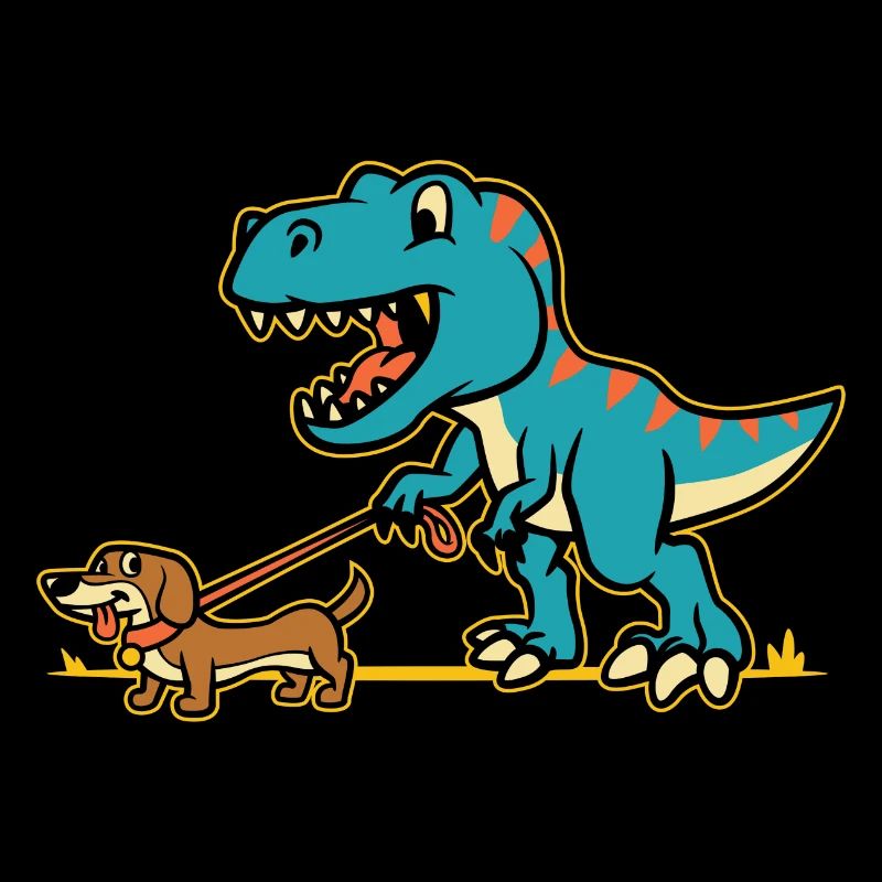 Dinosaure et Teckel Chien Dino Pet Funny