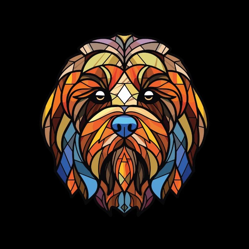 Lowchen petit Lion chien race aquarelle colorée