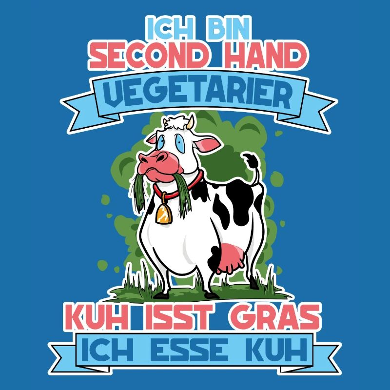 Ich Bin Second Hand Vegetarier Kuh Isst Gras