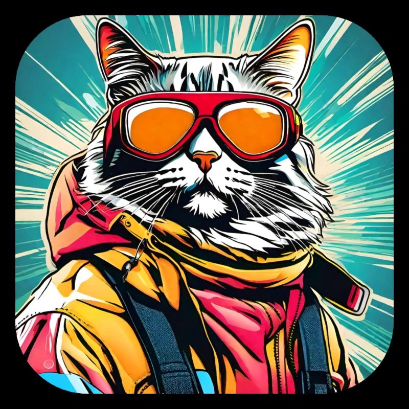 Coole Katze mit Sonnenbrille