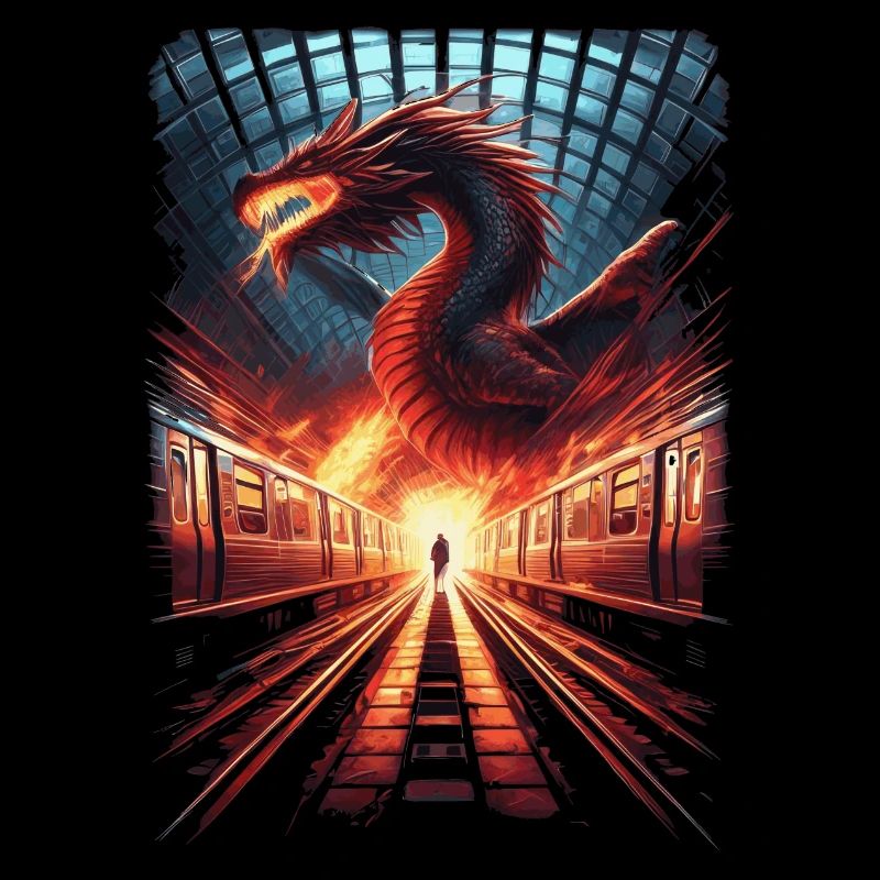 Dragon de feu dans le métro