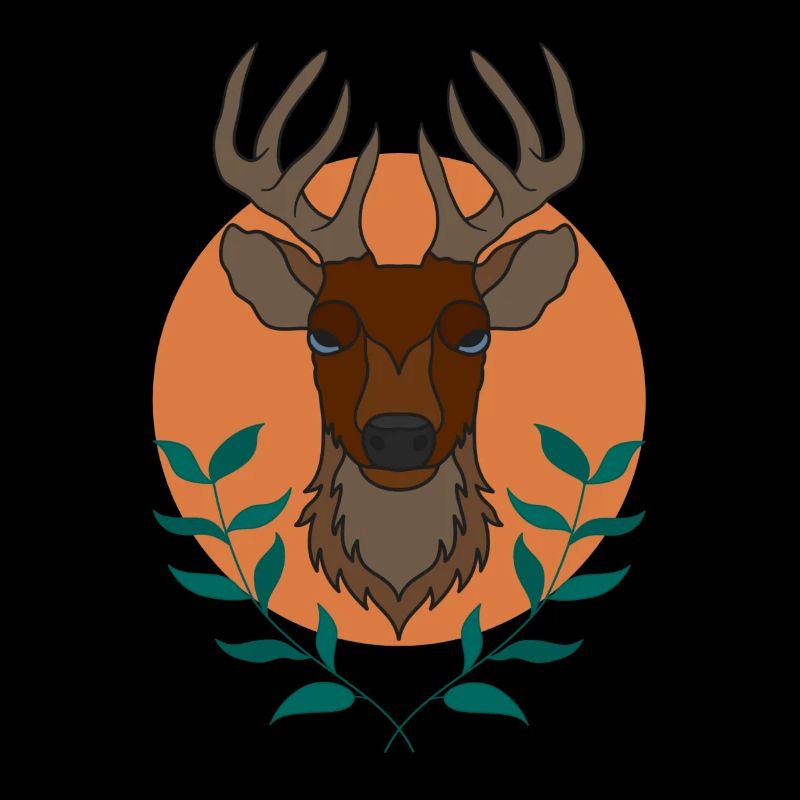 Rothirsch Geweih mit Hirschgeweih